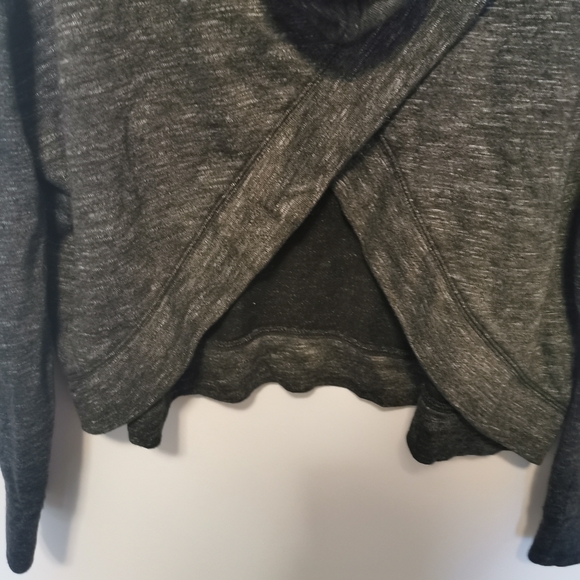 BANANA REPUBLIC | Dark grey marled hoodie with cross peek-a-boo back - Picture 3 of 5